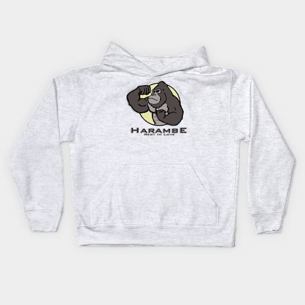 #1 HARAMBE CARTOON Kids Hoodie by digambarin